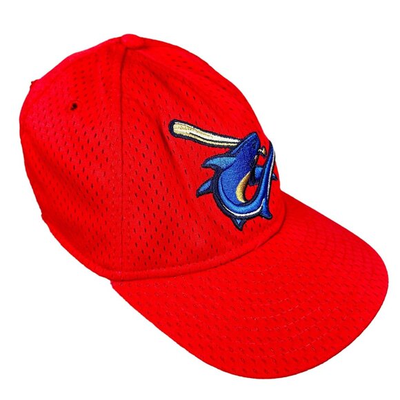 Vintage New Era Clearwater Threshers MiLB Hat Medium Large Red Mesh Strap back - Picture 6 of 13